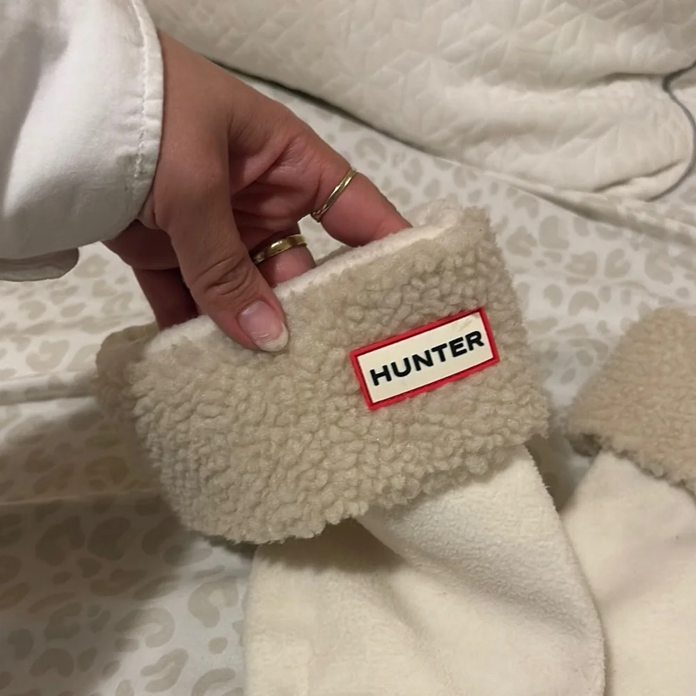 Hunter Cream Fleece Boot Socks